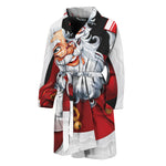 Cartoon Santa Claus Print Men's Bathrobe