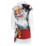 Cartoon Santa Claus Print Men's Bathrobe