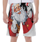 Cartoon Santa Claus Print Men's Beach Shorts
