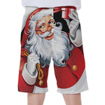 Cartoon Santa Claus Print Men's Beach Shorts