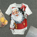 Cartoon Santa Claus Print Men's Bodysuit