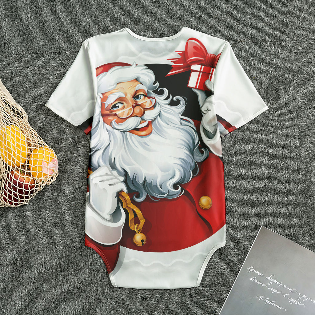 Cartoon Santa Claus Print Men's Bodysuit