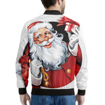 Cartoon Santa Claus Print Men's Bomber Jacket
