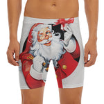 Cartoon Santa Claus Print Men's Long Boxer Briefs