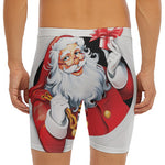 Cartoon Santa Claus Print Men's Long Boxer Briefs