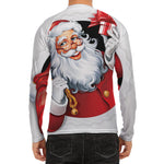 Cartoon Santa Claus Print Men's Long Sleeve Rash Guard