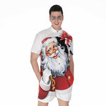 Cartoon Santa Claus Print Men's Rompers
