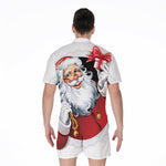 Cartoon Santa Claus Print Men's Rompers