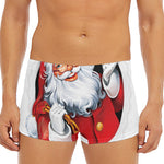 Cartoon Santa Claus Print Men's Short Boxer Briefs