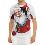 Cartoon Santa Claus Print Men's Short Sleeve Rash Guard