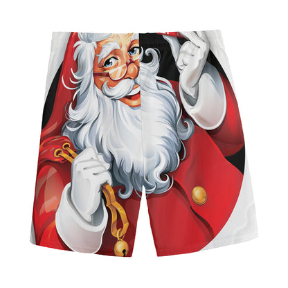 Cartoon Santa Claus Print Men's Sports Shorts