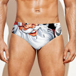 Cartoon Santa Claus Print Men's Swim Briefs