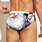 Cartoon Santa Claus Print Men's Swim Briefs