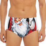 Cartoon Santa Claus Print Men's Triangle Swim Briefs