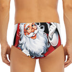 Cartoon Santa Claus Print Men's Triangle Swim Briefs