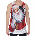 Cartoon Santa Claus Print Men's Velvet Tank Top