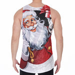 Cartoon Santa Claus Print Men's Velvet Tank Top