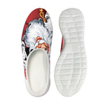 Cartoon Santa Claus Print Mesh Casual Shoes