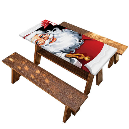 Cartoon Santa Claus Print Picnic Table Cover