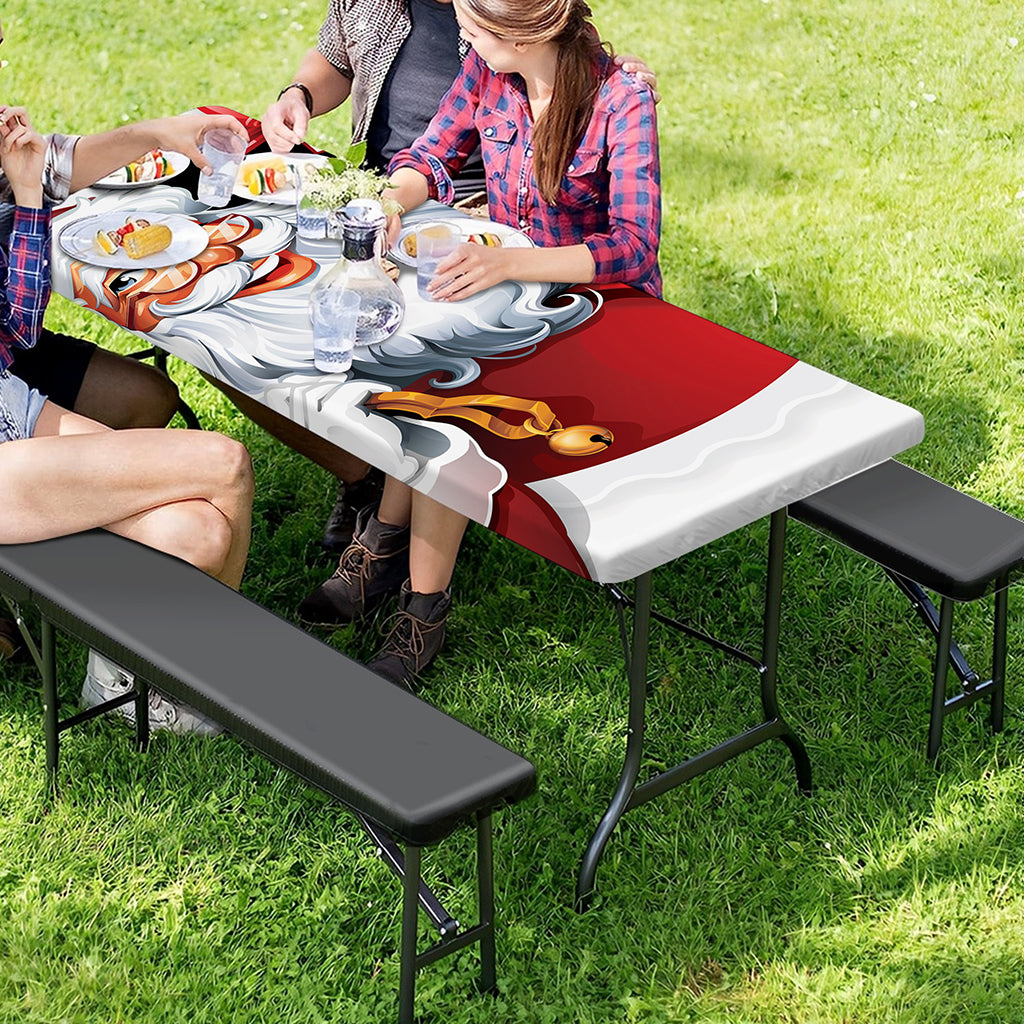 Cartoon Santa Claus Print Picnic Table Cover