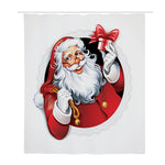 Cartoon Santa Claus Print Polyester Shower Curtain