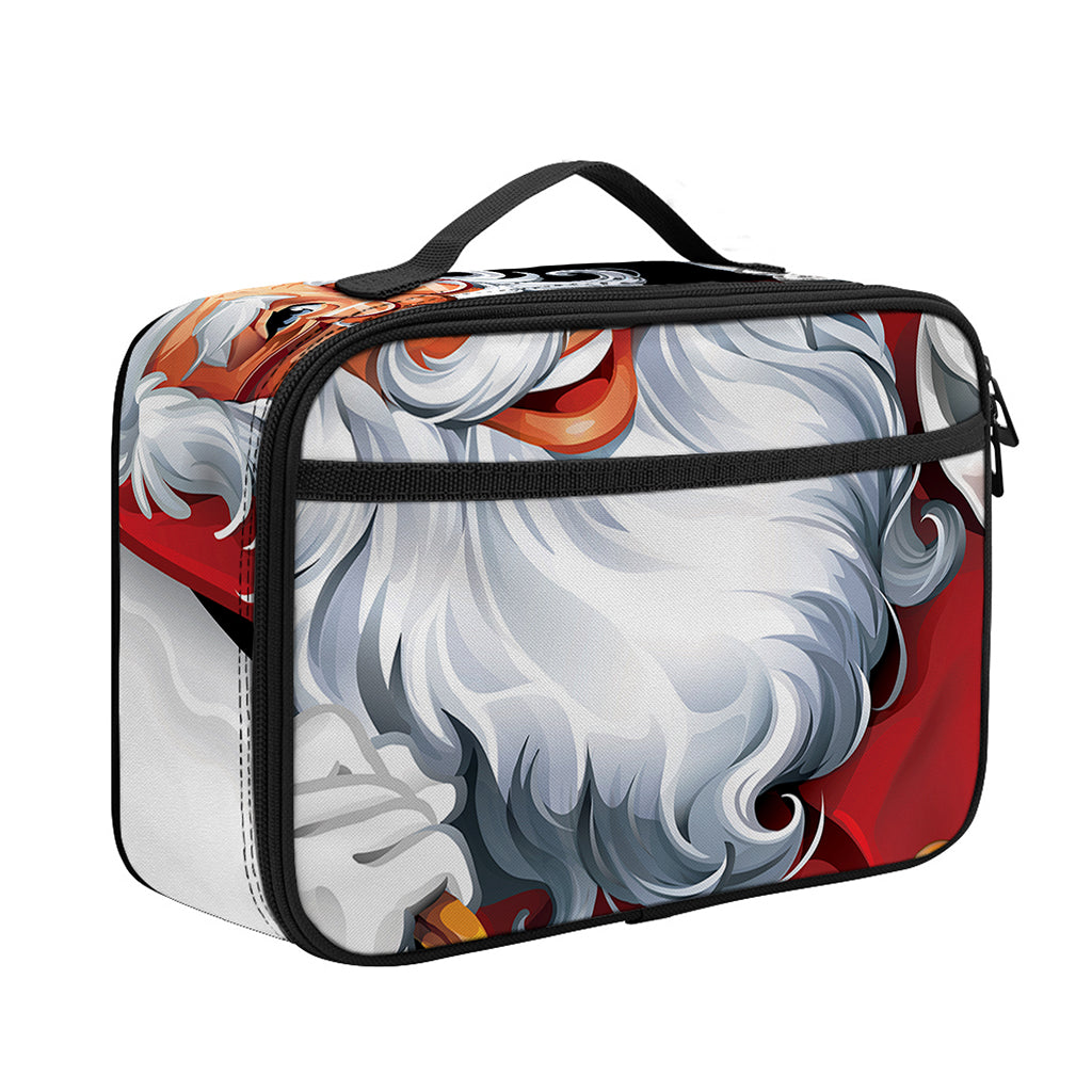 Cartoon Santa Claus Print Portable Lunch Bag
