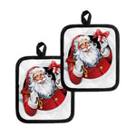 Cartoon Santa Claus Print Pot Holders