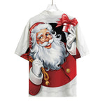 Cartoon Santa Claus Print Rayon Hawaiian Shirt