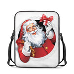 Cartoon Santa Claus Print Rectangular Crossbody Bag
