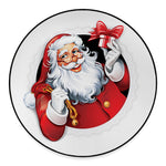 Cartoon Santa Claus Print Round Floor Mat