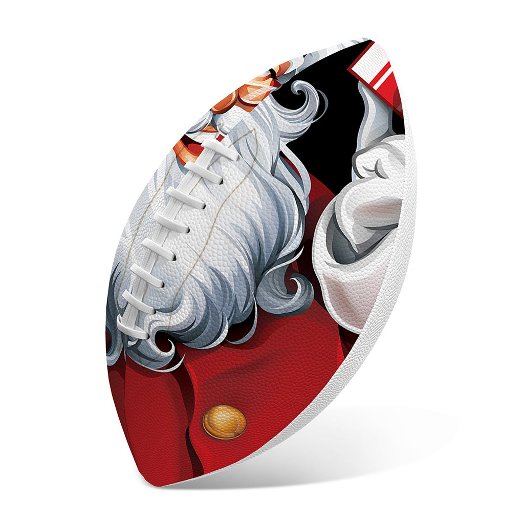 Cartoon Santa Claus Print Rugby Ball