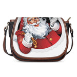 Cartoon Santa Claus Print Saddle Bag