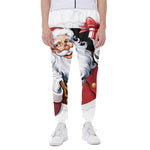 Cartoon Santa Claus Print Scuba Joggers