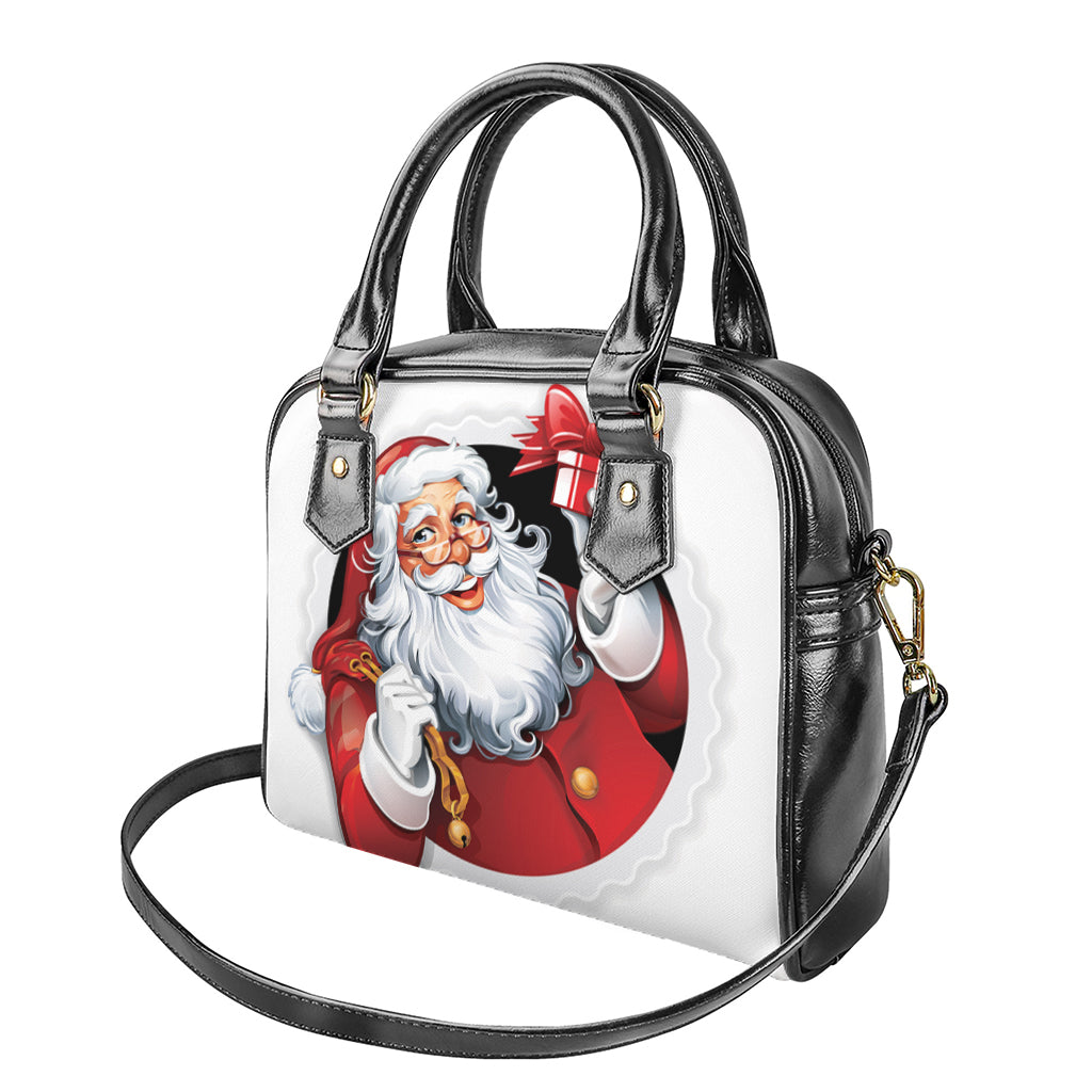 Cartoon Santa Claus Print Shoulder Handbag