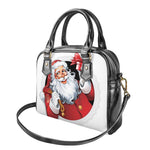 Cartoon Santa Claus Print Shoulder Handbag