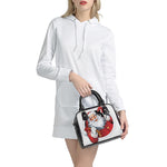 Cartoon Santa Claus Print Shoulder Handbag