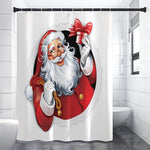 Cartoon Santa Claus Print Shower Curtain