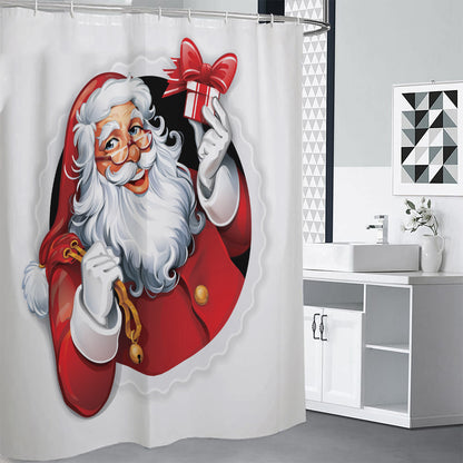 Cartoon Santa Claus Print Shower Curtain