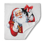 Cartoon Santa Claus Print Silk Bandana