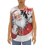 Cartoon Santa Claus Print Sleeveless Baseball Jersey