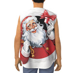 Cartoon Santa Claus Print Sleeveless Baseball Jersey