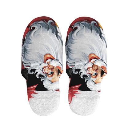 Cartoon Santa Claus Print Slippers