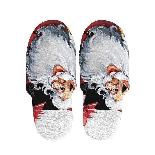 Cartoon Santa Claus Print Slippers