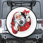 Cartoon Santa Claus Print Tire Cover With Camera Hole