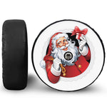 Cartoon Santa Claus Print Tire Cover With Camera Hole