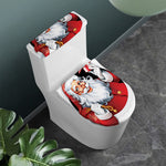 Cartoon Santa Claus Print Toilet Lid And Tank Cover Set