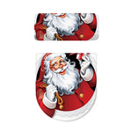Cartoon Santa Claus Print Toilet Lid And Tank Cover Set