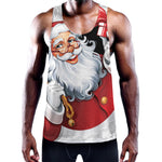 Cartoon Santa Claus Print Training Tank Top