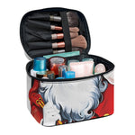 Cartoon Santa Claus Print Travel Makeup Bag