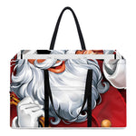Cartoon Santa Claus Print Utility Tote Bag